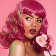 Black and pink pinup wig, curled with a short fringe, 1950s style: Billie Online now