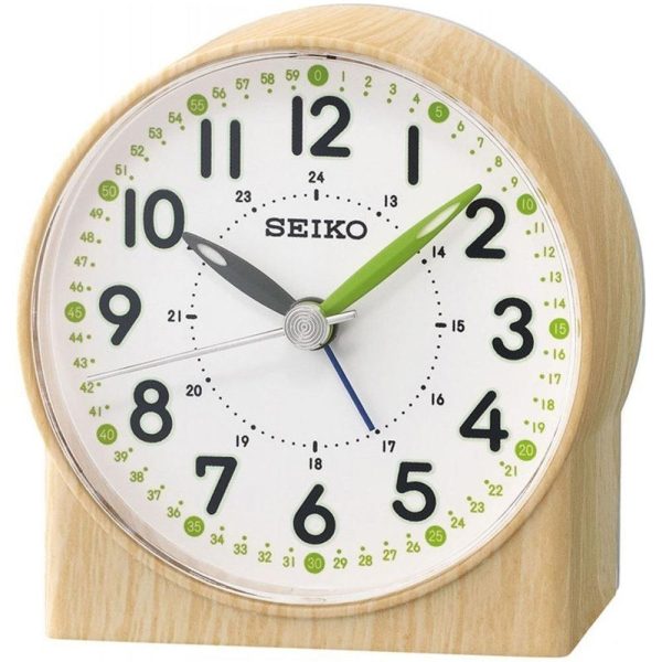 SEIKO Lumibrite® Alarm Clock with Wood Pattern Case QHE168 Online Sale