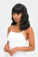 Black pinup style wig, curled with short fringe, 1950s style: Bettie Online now