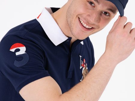 US Polo Assn. Navy Men Polo Shirt Multi Color Horse Navy VR033 USPOM180 USPA Fashion