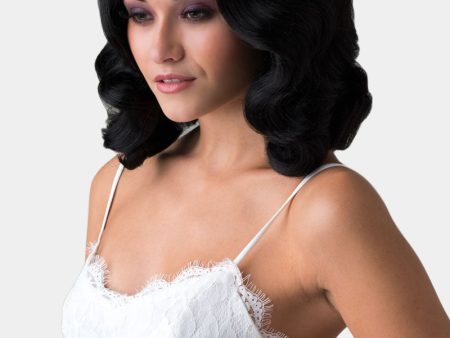 Black 40s style wig with beautiful marcel waves: Dita Discount