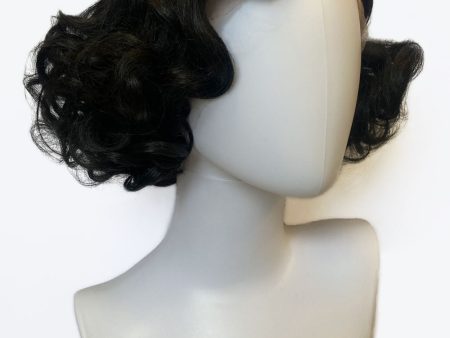 Black pinup wig, lace front, vintage style: Halle Discount