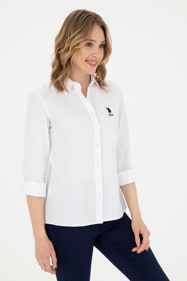 USPA Shirt Women White VR013 USSHW039 Slim US Polo Assn. Sale