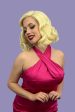 Blonde lacefront wig, pinup vintage style, mid length with finger waves: Della For Cheap