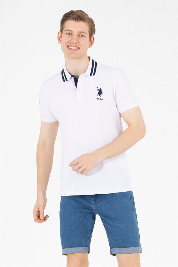 USPA Polo Shirt Men White VR013 USPOM195 Big Pony Logo Number 3 US Polo Assn. Online Sale