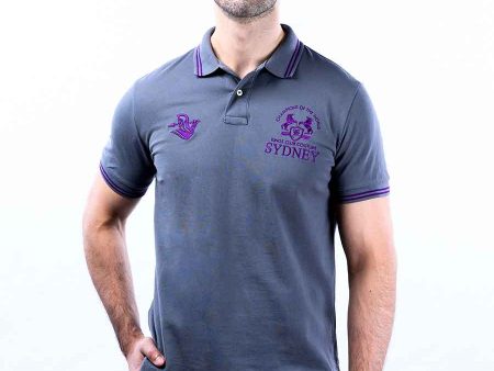 Nabeel & Aqeel Spartan Champions Of The World Polo Shirt Grey NASP0022 Sale