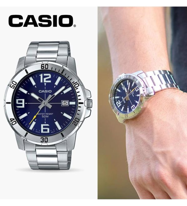 Casio - MTP-VD01D-2BVUDF - Stainless Steel Wrist Watch for Men Supply