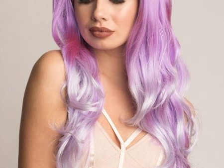 Long purple and grey wig: Raspberry Online Hot Sale