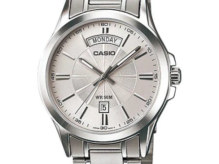 Casio - MTP-1381D-7AVDF - Stainless Steel Wrist Watch for Men - Silver & Black Discount