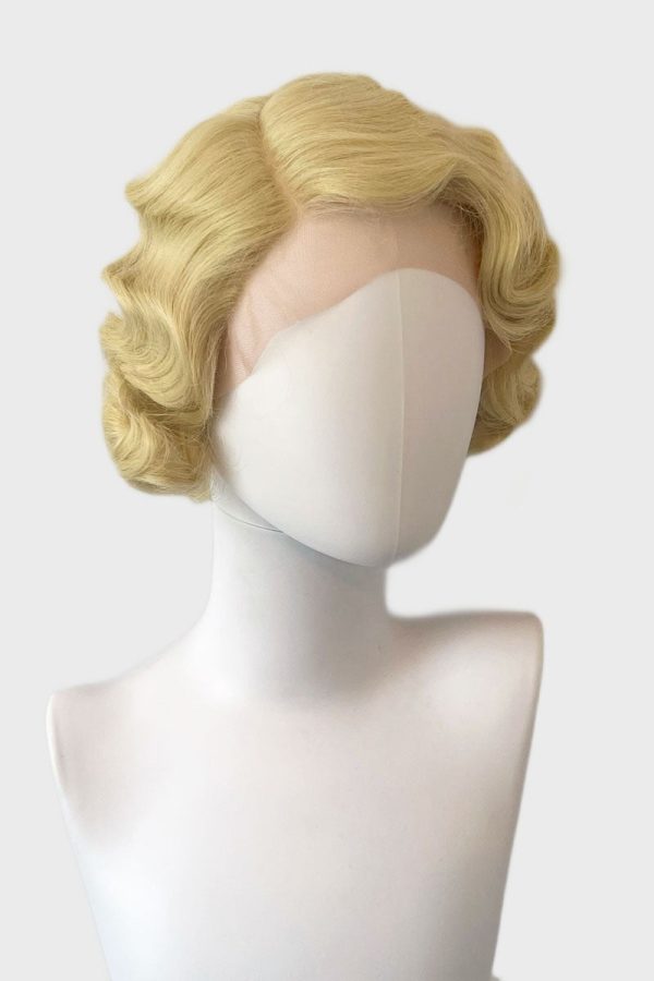 Blonde pinup wig, lace front, vintage style: Odette For Sale