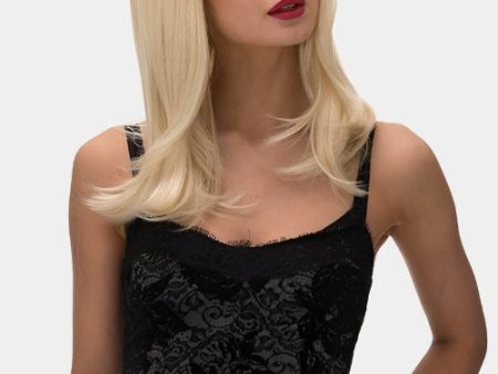 Blonde long bob wig, slightly layered: Lola For Discount