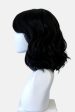 Black long wavy bob (lob) wig with swept fringe: Eleena Online