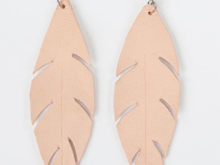 Feather Earrings, Sand Discount