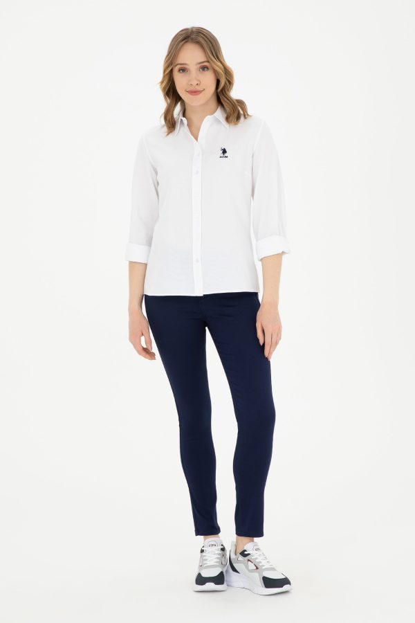 USPA Shirt Women White VR013 USSHW039 Slim US Polo Assn. Sale