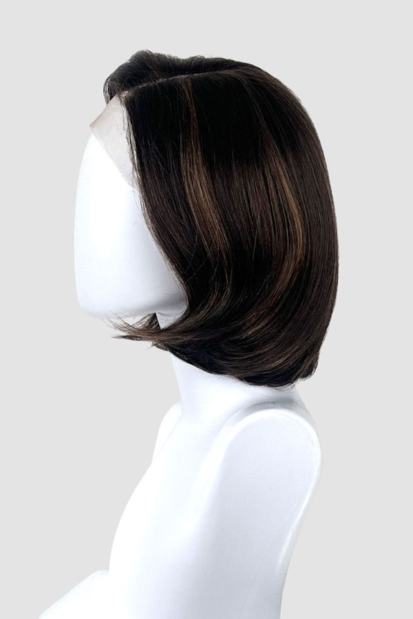 Lacefront wig, Italian bob, brown with blonde highlights: Lucia Online Hot Sale