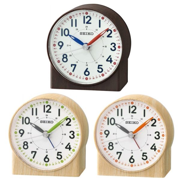 SEIKO Lumibrite® Alarm Clock with Wood Pattern Case QHE168 Online Sale