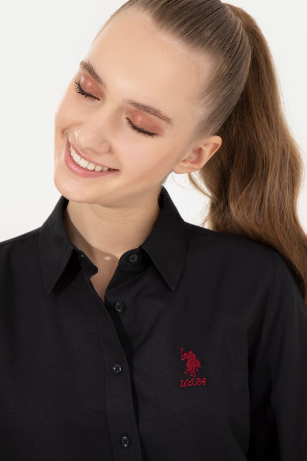 USPA Shirt Women Black VR046 USSHW043 Slim US Polo Assn. Sale