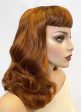 Auburn pinup style wig, finger waved with short fringe, 1950s style: Heidi Fashion