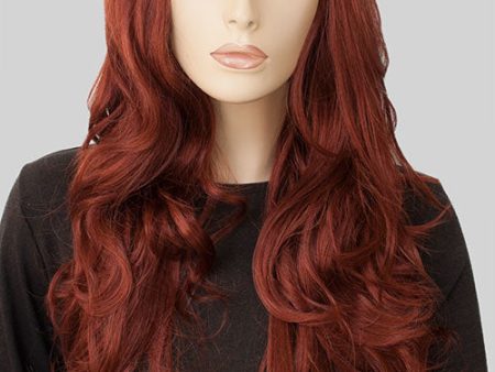 Red half wig hairpiece extension, wavy: Robyn Sale