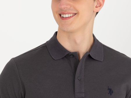 USPA Polo Shirt Men Anthracite VR006 USPOM185 Single Color Horse US Polo Assn. For Cheap