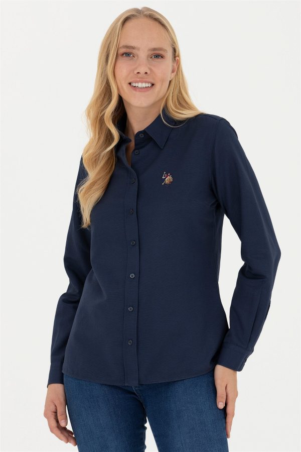 USPA Shirt Women Navy VR033 USSHW040 Slim US Polo Assn. on Sale