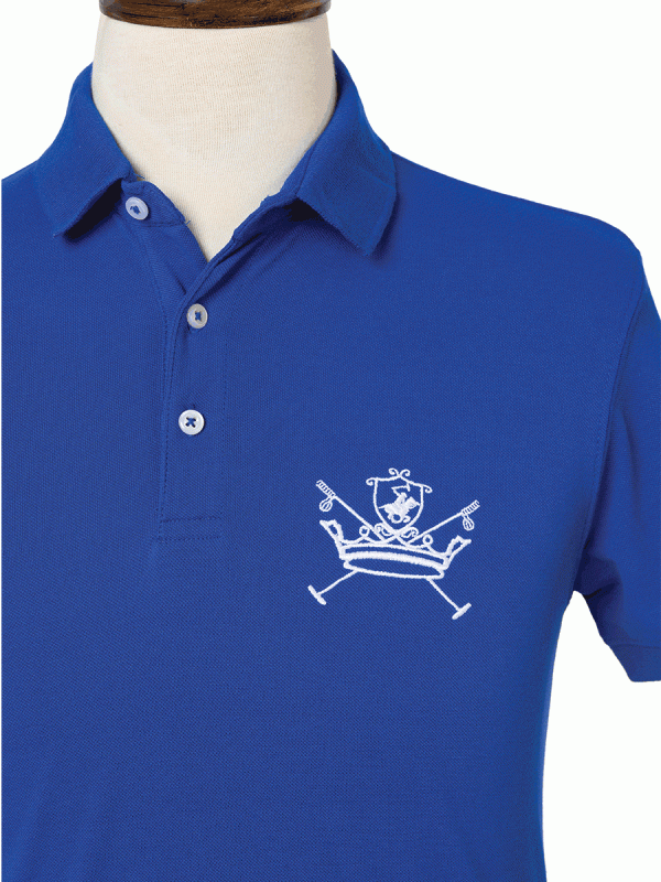 Kings Club Couture Polo Horse Shield Royal Blue Men KCPHS010 For Discount