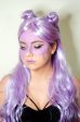 Long purple wig with soft tumbling curls: Violet Online Hot Sale