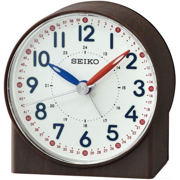 SEIKO Lumibrite® Alarm Clock with Wood Pattern Case QHE168 Online Sale