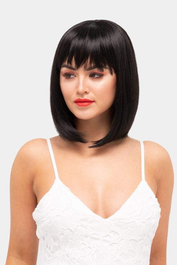 Black long bob wig, shoulder length: Evie For Sale