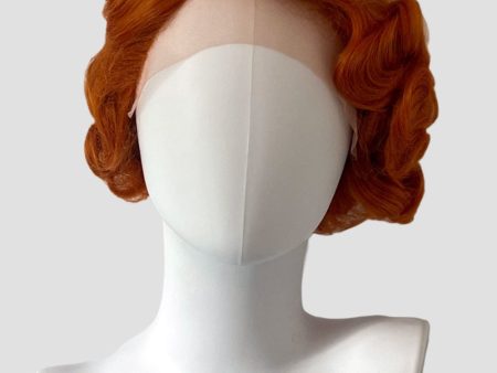 Ginger pinup wig, lace front, vintage style: Flo For Discount