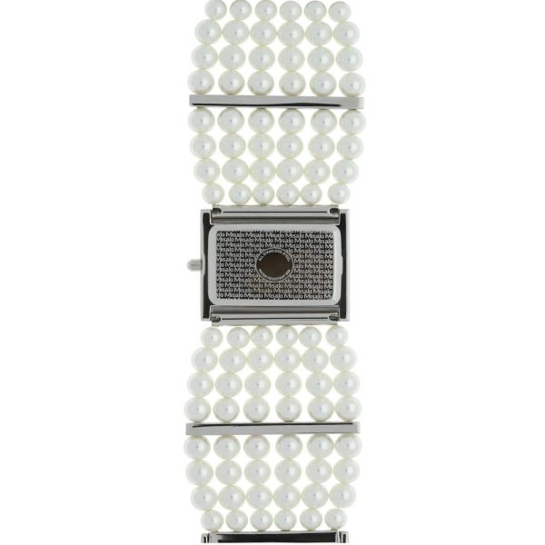 Misaki Super Star Women s White Pearl Strap Watch Sale