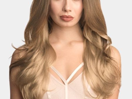 Brown blonde ombre half wig, layered, wavy: Adeline Fashion