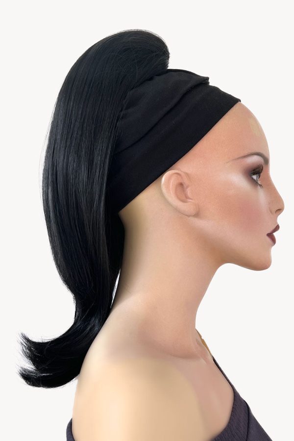 Long ponytail hairpiece, straight with flick: Clarisa Cheap