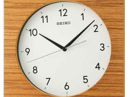 Seiko Brown Wood Square Wall Clock QXA766B Online