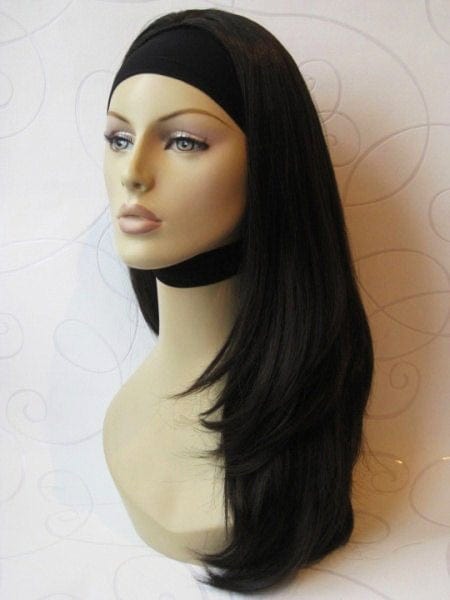 Brown half wig hairpiece, layered and straight: Summer Cheap