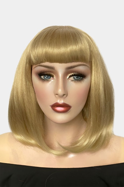 Blonde long bob wig with short fringe: Gloria Cheap