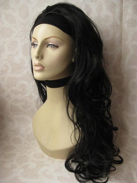 Black curly half wig hairpiece (volume wig), big loose curls: Suzie Cheap