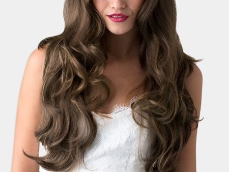 Brown half wig hairpiece (3 4 wig), two-tone brown, wavy: Annie Online