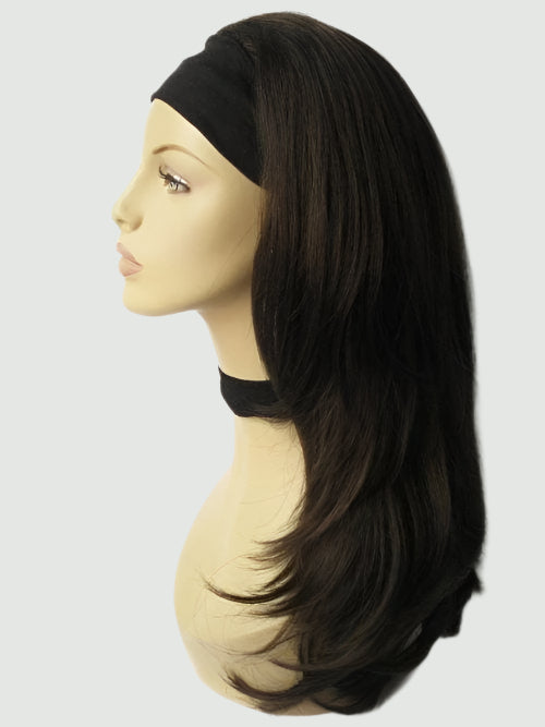 Brown half wig hairpiece (3 4 wig), gently layered: Briar For Discount