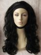 Black curly half wig hairpiece (volume wig), big loose curls: Suzie Cheap