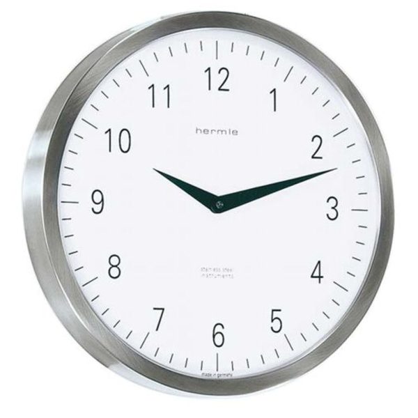 Hermle 30466-002100  Metropolitan  Stainless Steel Wall Clock For Cheap