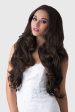 Brown half wig hairpiece, full, long with gentle waves: Taya Sale