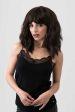 A chocolate brown long wavy bob wig: Roxy Online Sale