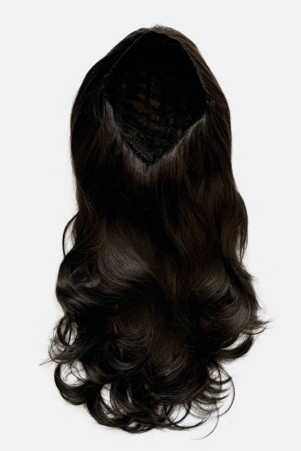 Brown half wig hairpiece (3 4 wig), layered, wavy: Simone Hot on Sale