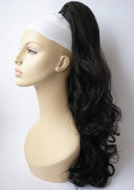 Extension clip on long ponytail hairpiece, curly: Sara Hot on Sale