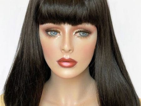 Black 1960s style wig with a high crown: Cathy Cheap