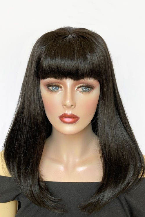 Black 1960s style wig with a high crown: Cathy Cheap