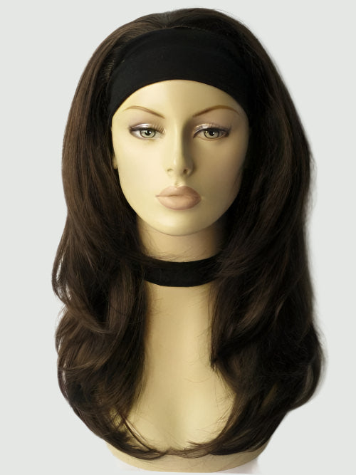 Brown half wig hairpiece (3 4 wig), gently layered: Briar For Discount