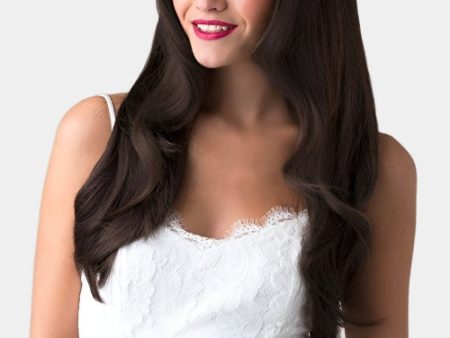 Brown half wig hairpiece, layered and straight: Summer Cheap