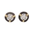 Round Diamond Dark Halo Studs on Sale